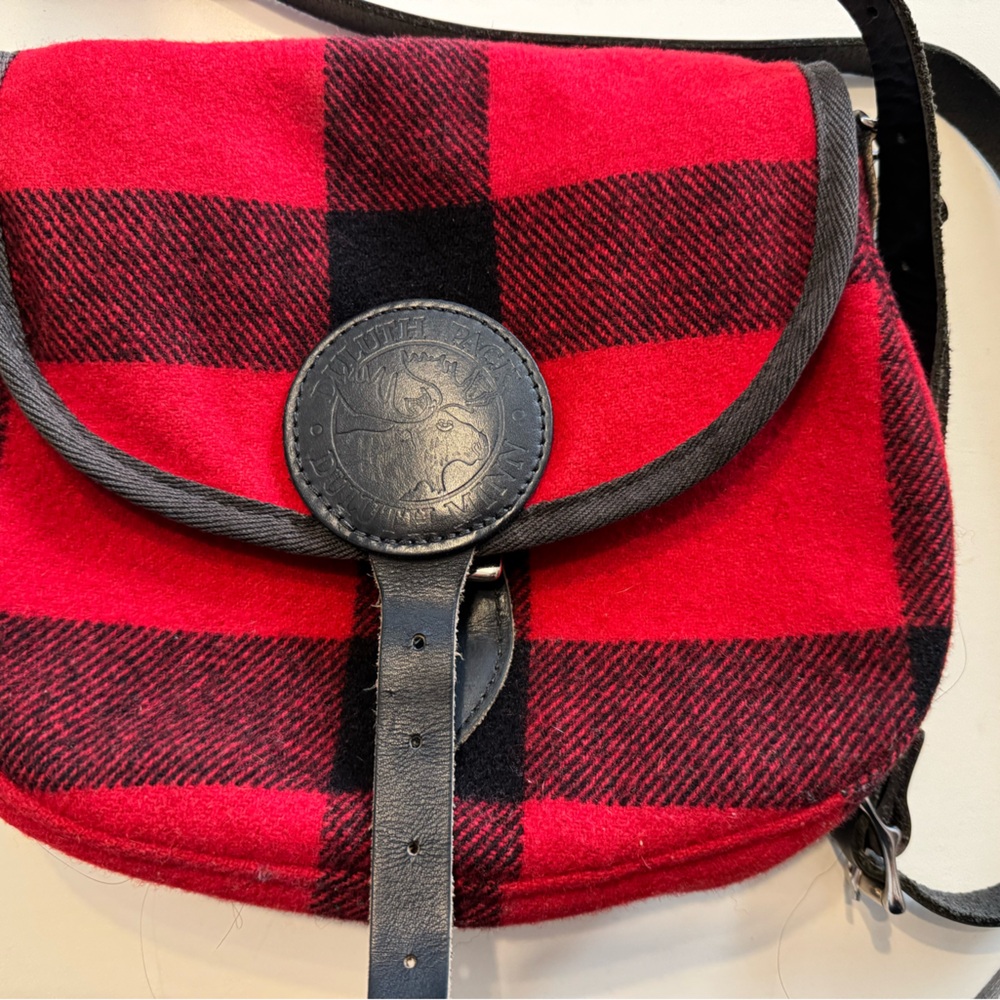 Duluth Pack Classic Wool Red and Black Plaid Crossbody Bag